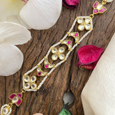 Vriksham Exquisite White Red Kundan Jadau Sheeshphool-J2805